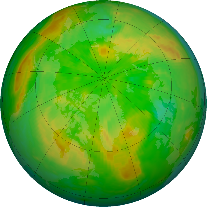 Arctic ozone map for 14 June 1986